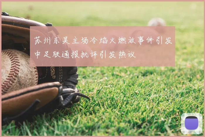苏州东吴主场冷焰火燃放事件引发中足联通报批评引发热议